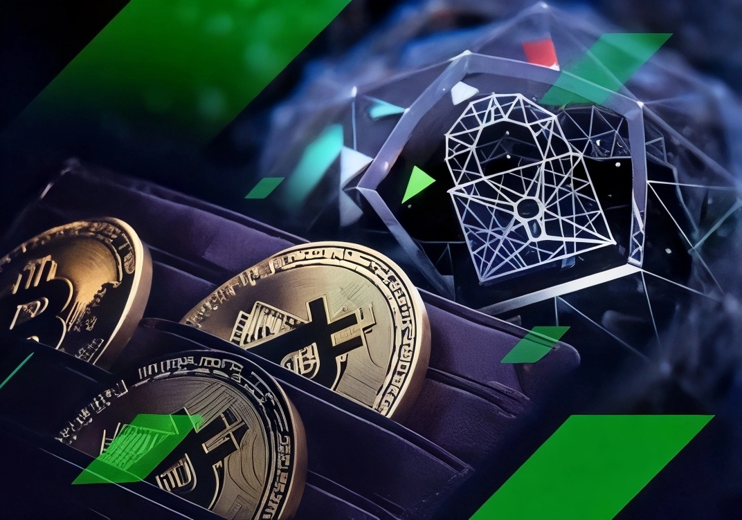 Illustration of a person securing cryptocurrency assets using a hardware wallet