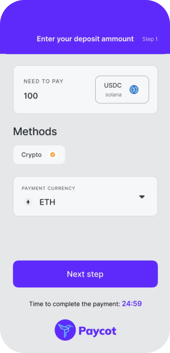 1. Amount and Payment Method